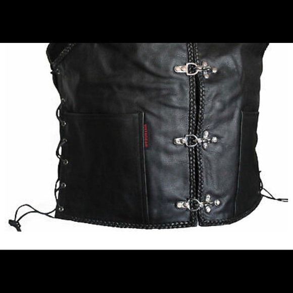 Fish Hook Leather Motorcycle Concealed Carry Vest - Picture 3 of 6